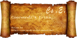 Cservenák Erika névjegykártya